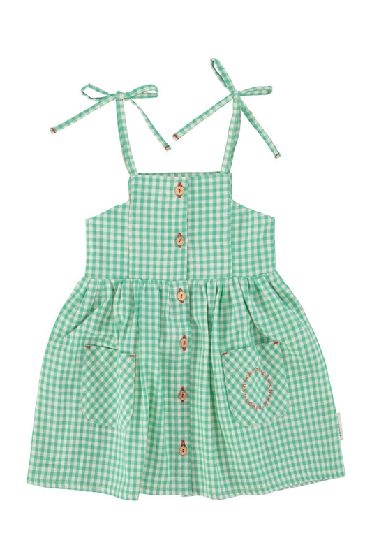 Sukienka | green & ecru checkered