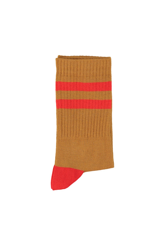 Skarpetki camel w/ red stripes