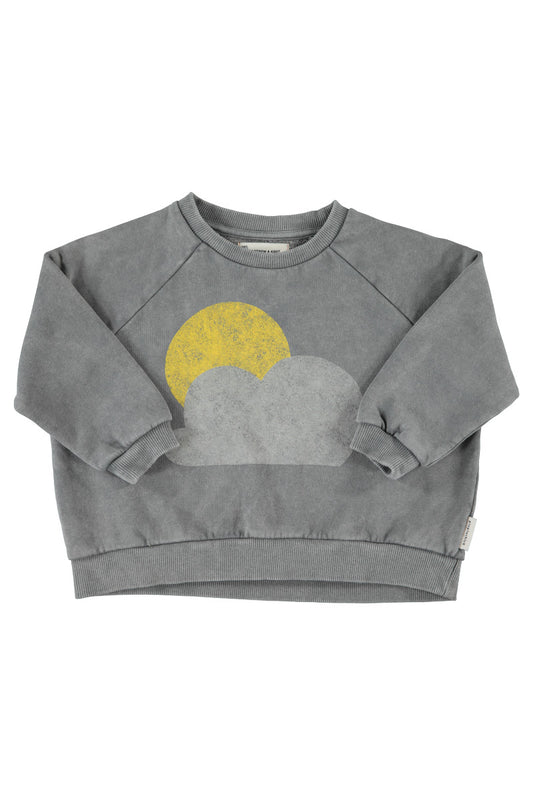 Szara bluza | sun & cloud print