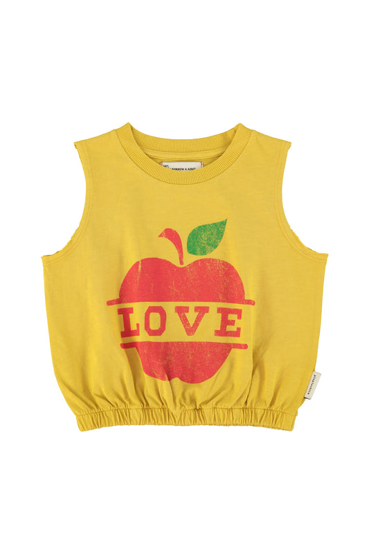 Top bez rękawów | mustard w/ apple print