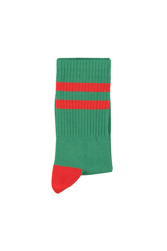 Skarpetki green w/ red stripes