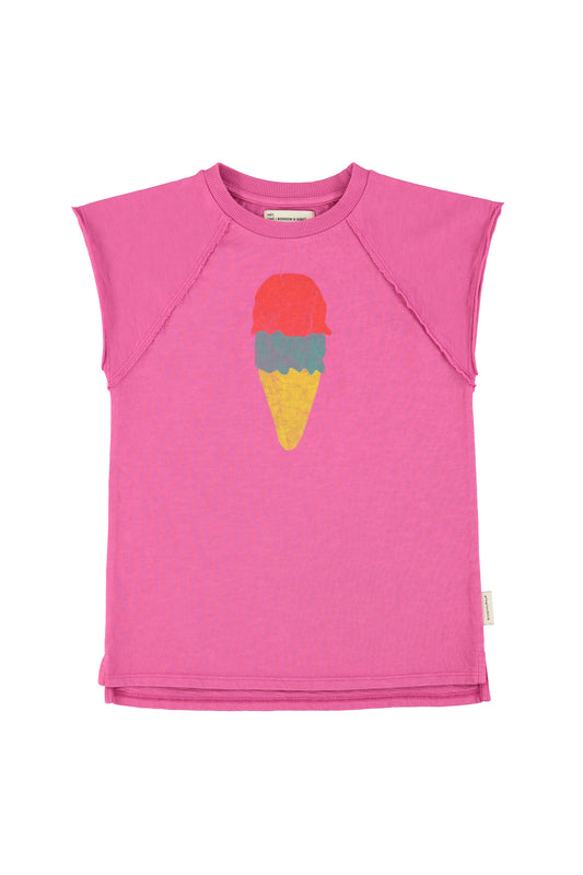 Sukienka T-shirt | fuchsia w/ ice cream print