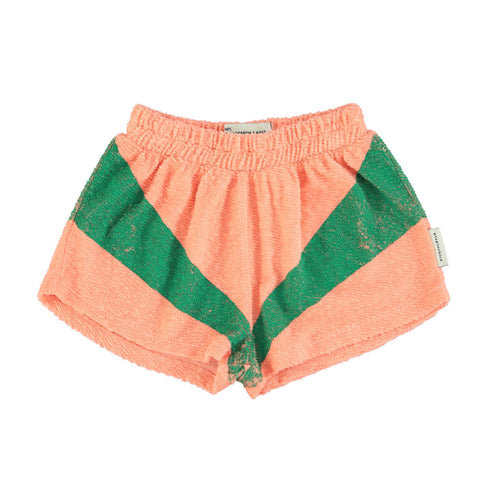 Shorty coral & green