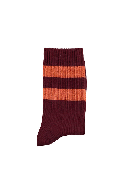 Skarpetki w paski Bordeaux w/ orange