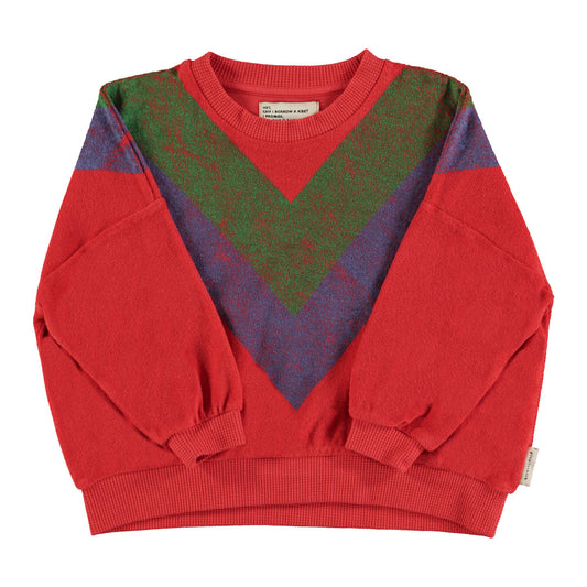 Bluza Red multicolor triangle print