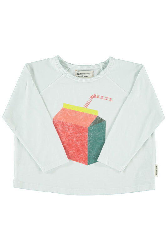 Longsleeve | light grey w/ multicolor juice box print