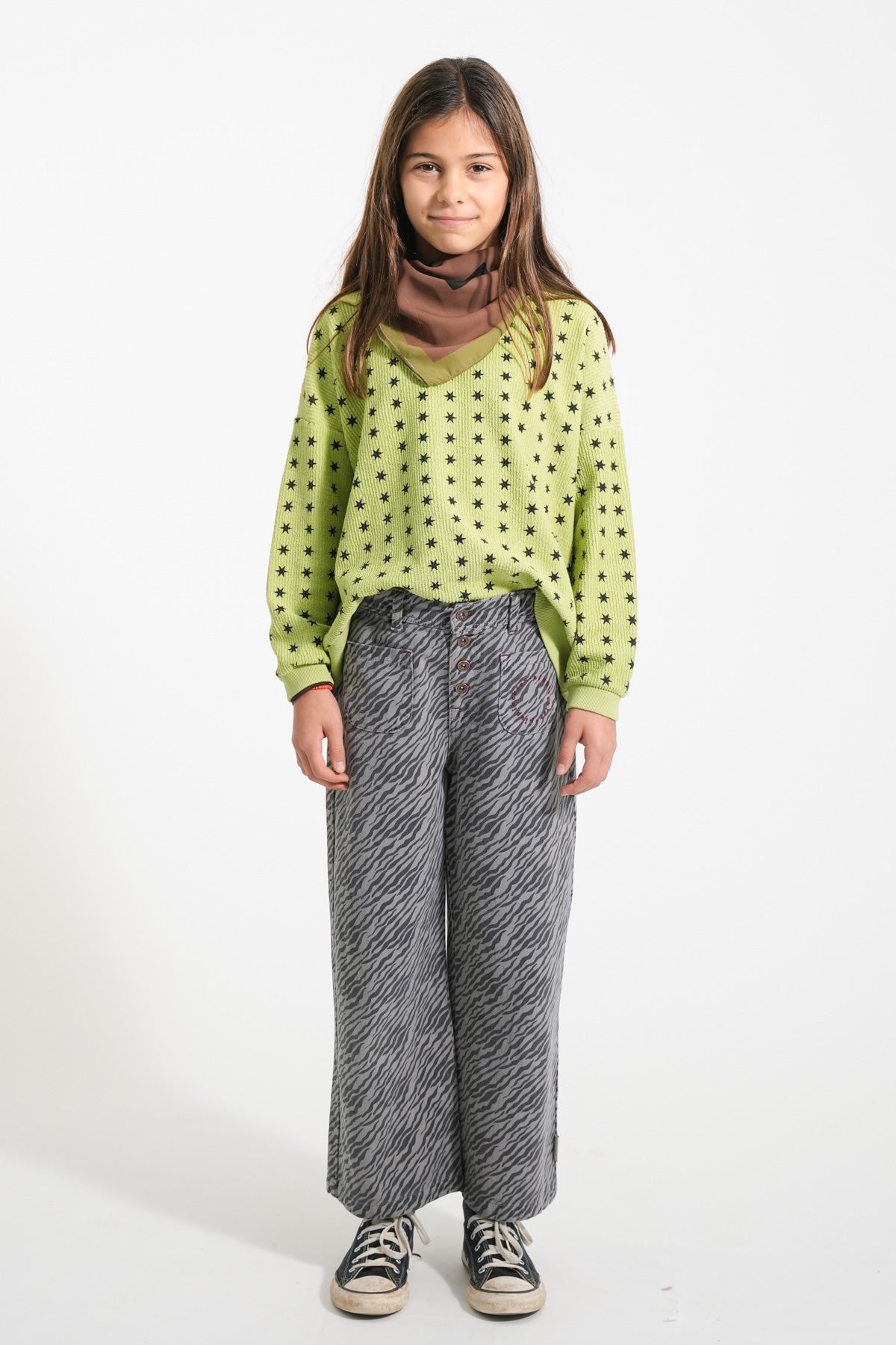 【COLOR iN ID】Side puff brushed pants Spodnie grey w/ zebra print – Superhero Kids