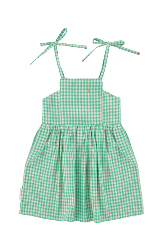 Sukienka | green & ecru checkered