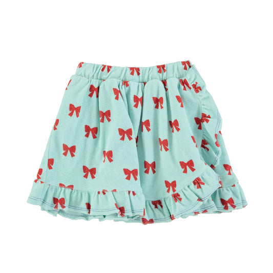 Spódniczka z falbankami / ruﬄes | blue w/ red bows