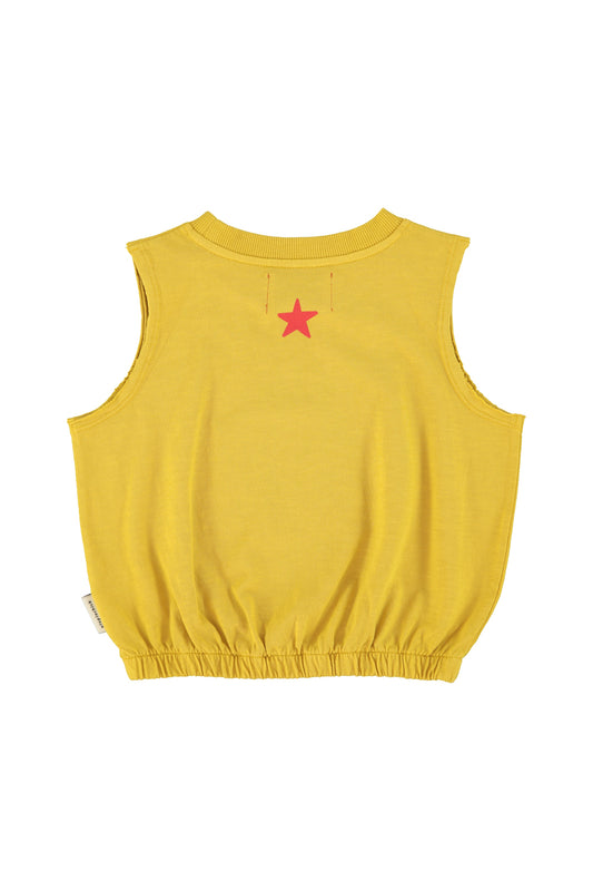 Top bez rękawów | mustard w/ apple print