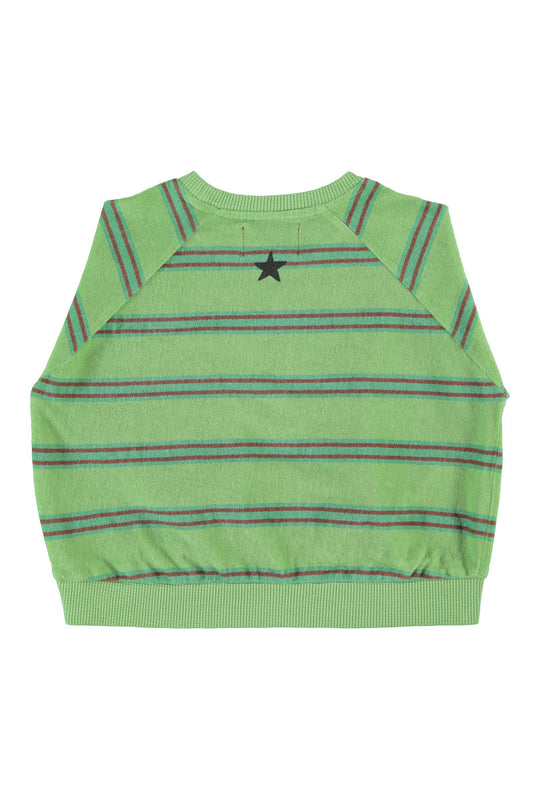 Bluza frotte | zielona w/ double stripes
