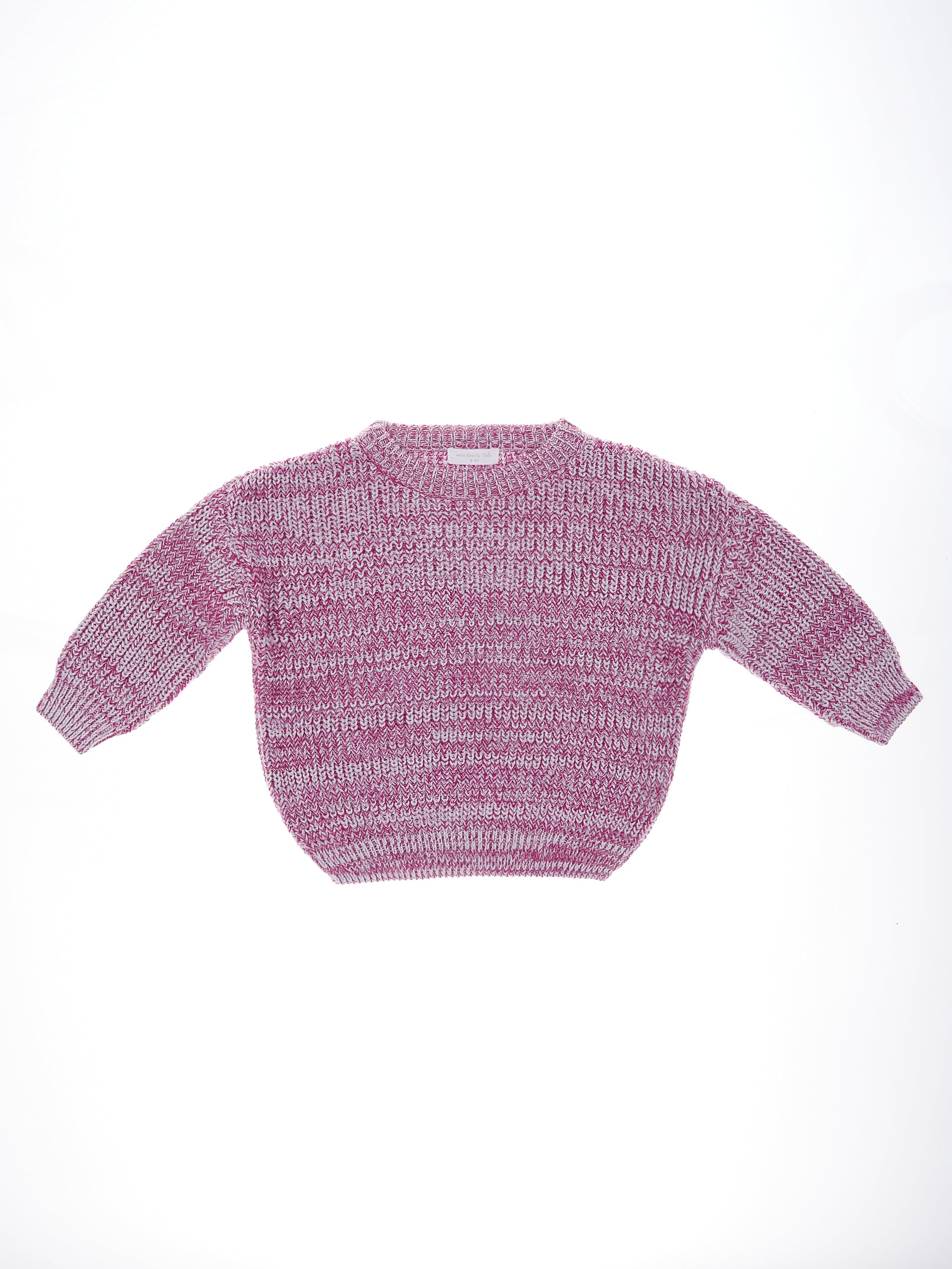 Sweter bawełniany melanżowy – różowy